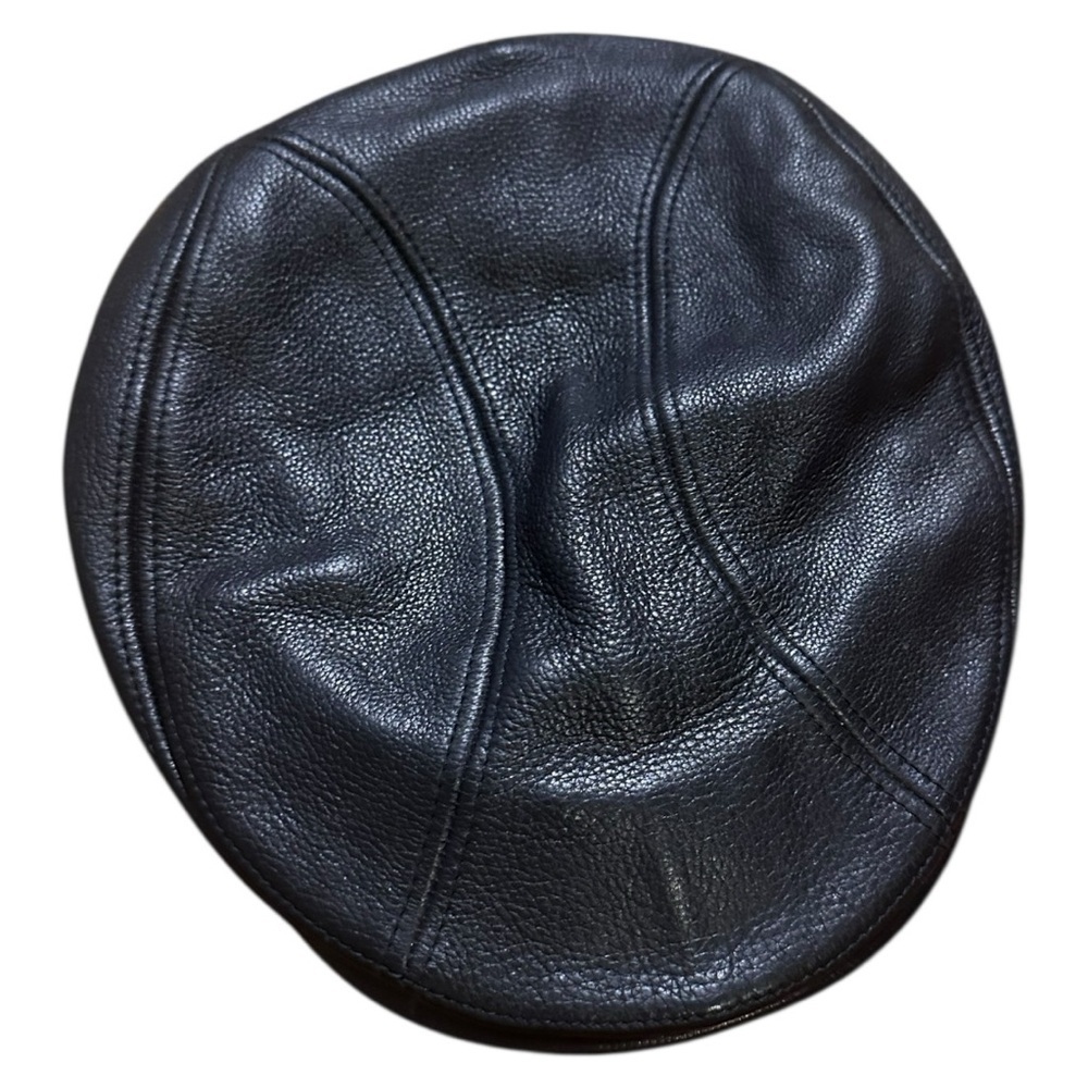 Wilsons Leather Classic Black Leather Paperboy Cap/Beret – Timeless Leather S/M
